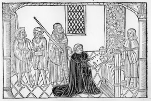 Earl Rivers præsenterer sin bog til Edward IV af English School